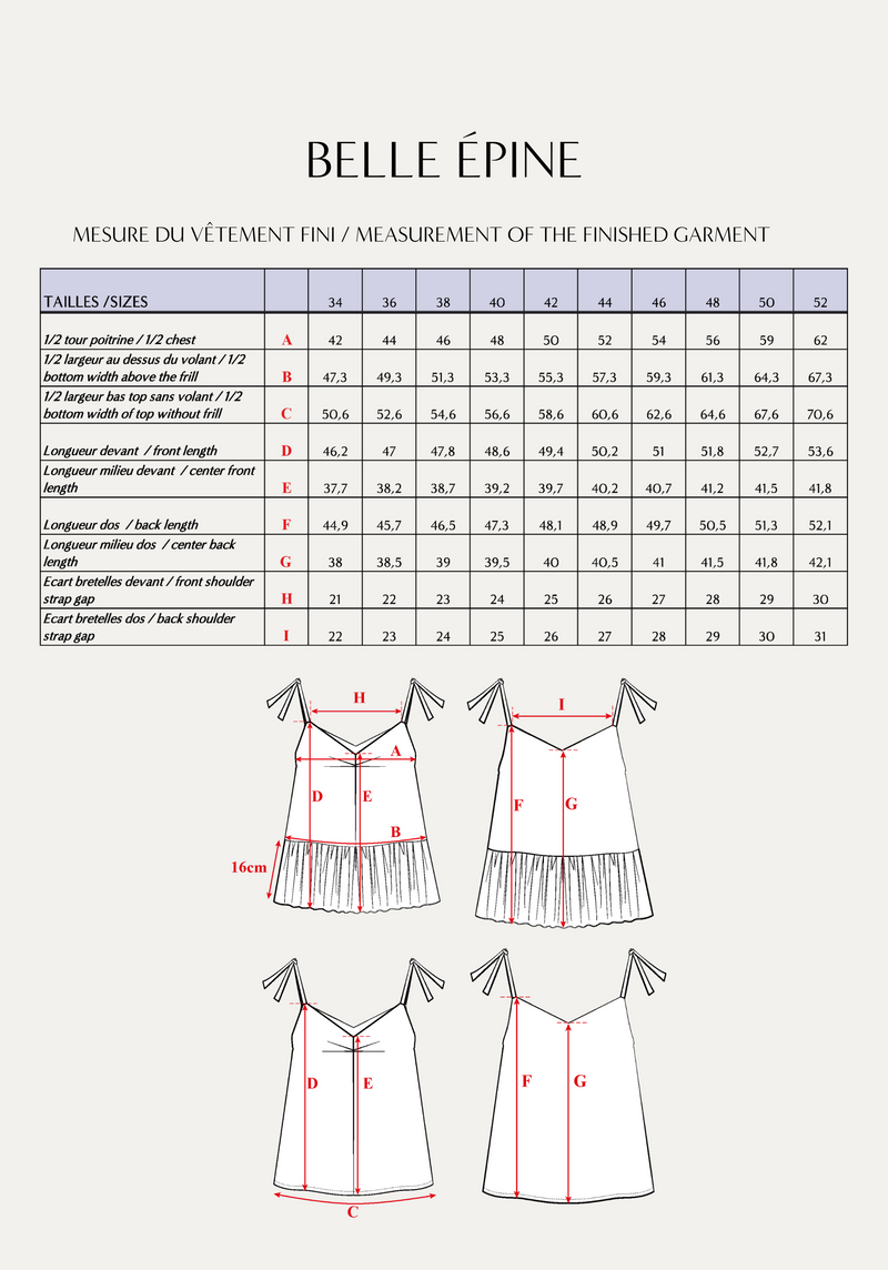 Belle Épine Top Sewing Pattern - Paper Pattern