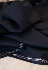 Fil à Fil 100% Black woollen suiting fabric - by 10 cm