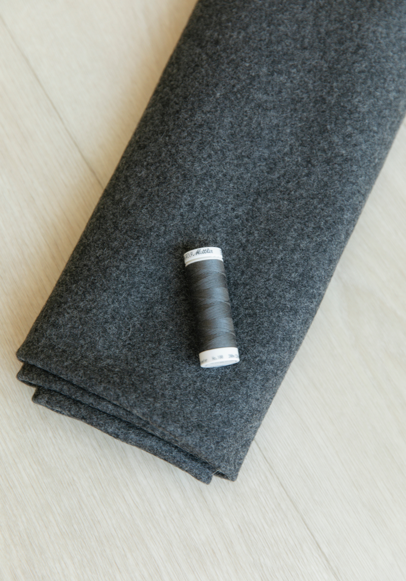 Grey Wool Drape Fabric- by 10 cm