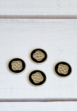 Black and Gold Poppy Button 15 and 18 mm