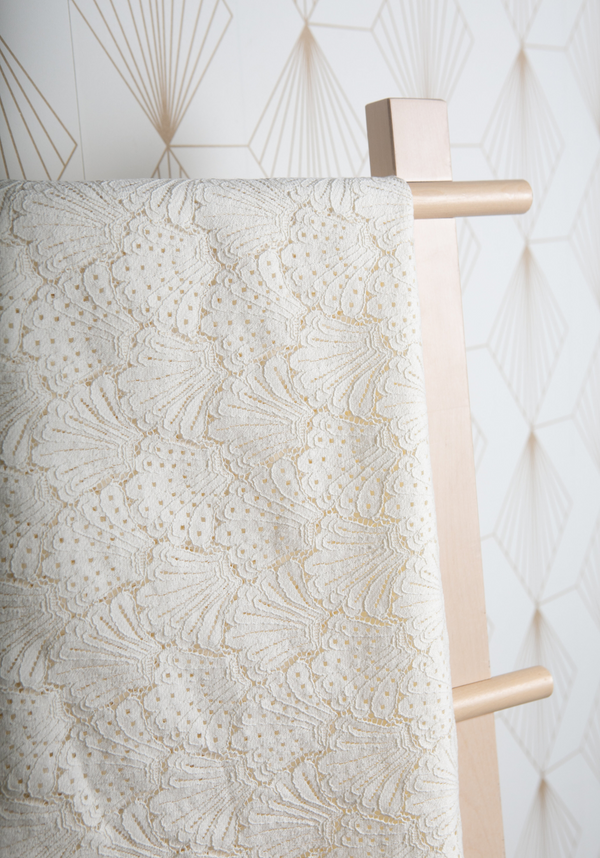 Ecrue Coquillage Lace Fabric - by 10 cm
