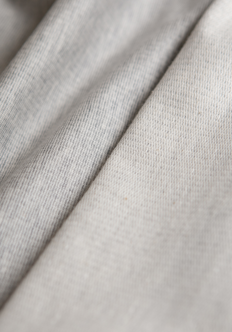 Lightweight sweatshirt fabric – heather light grey 100% cotton jersey