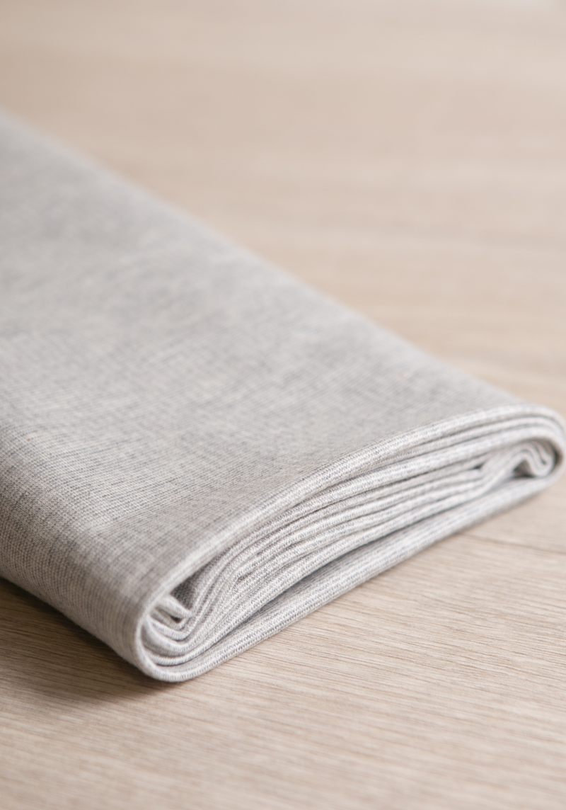 Lightweight sweatshirt fabric – heather light grey 100% cotton jersey