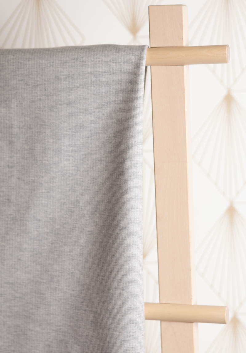 Lightweight sweatshirt fabric – heather light grey 100% cotton jersey