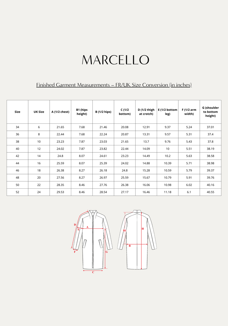 Marcello Coat Sewing Pattern - Paper Pattern