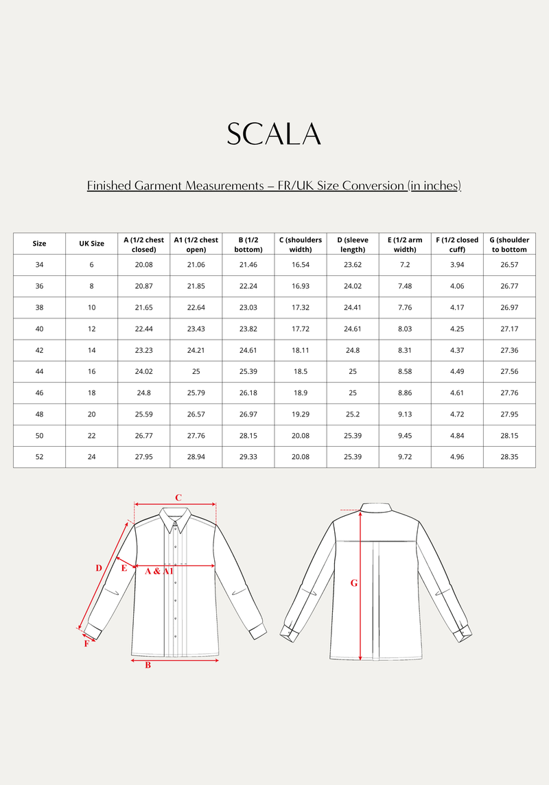 Scala x Marie Claire Idées - Shirt PDF Sewing Pattern (A4 A3 A0 and US Letter)