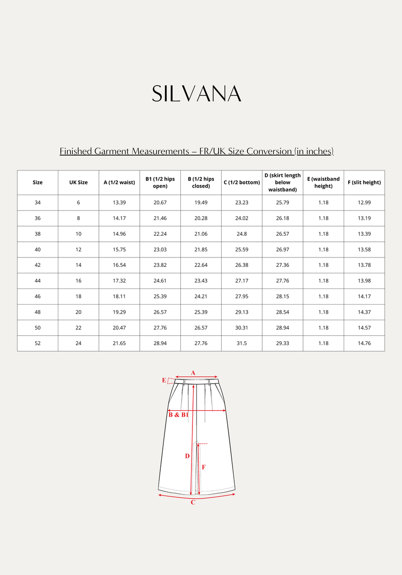 Silvana Skirt Sewing Pattern - Paper Pattern