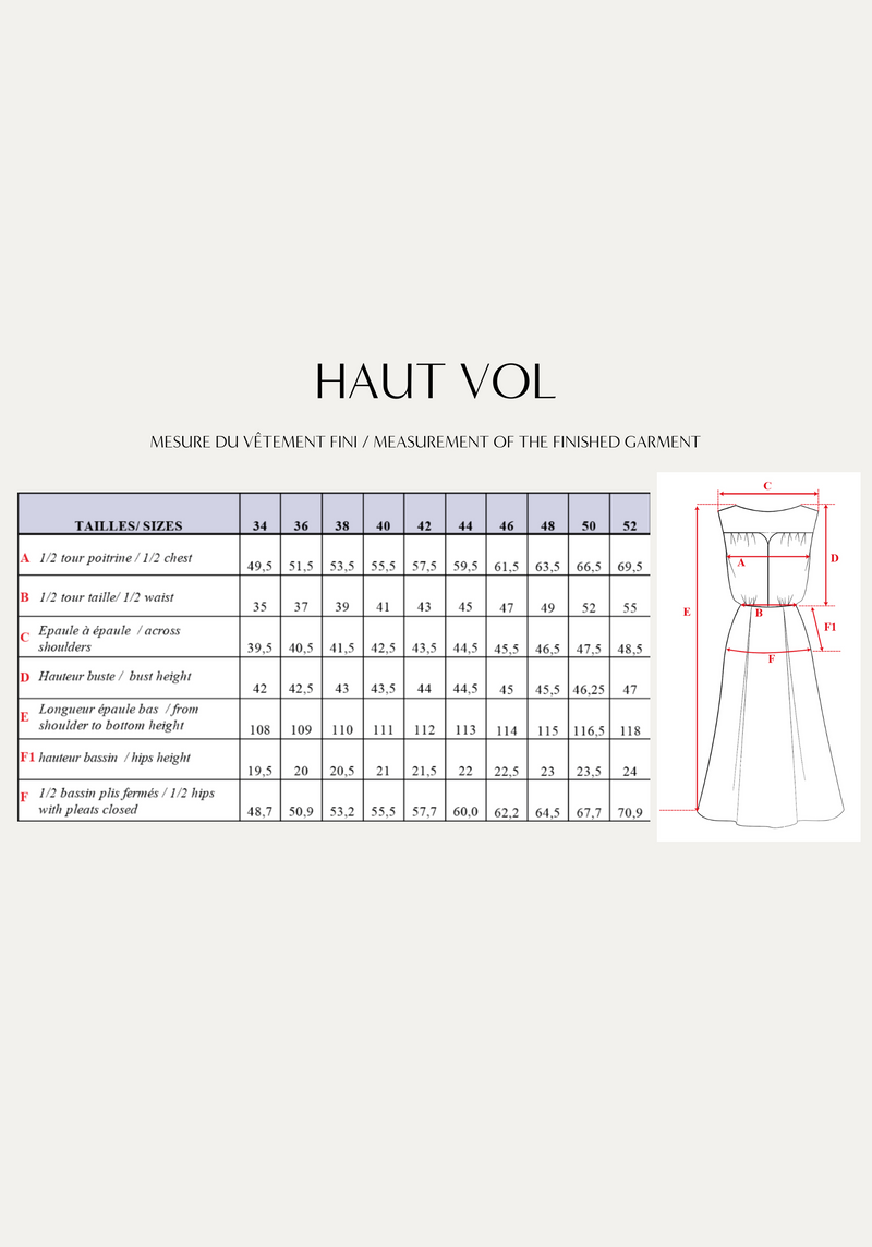 Haut Vol Dress PDF Pattern (A0, A3, A4 and US letter) – Maison Fauve UK