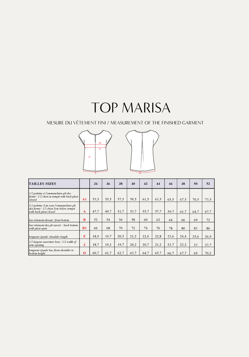 The Marisa Top Paper Sewing Pattern – Maison Fauve UK