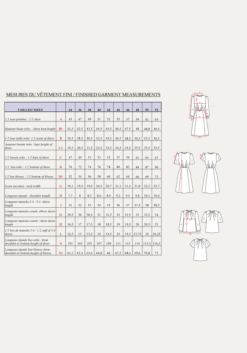 Zénith Blouse Dress PDF Pattern (A4 A0 and US letter) – Maison Fauve UK