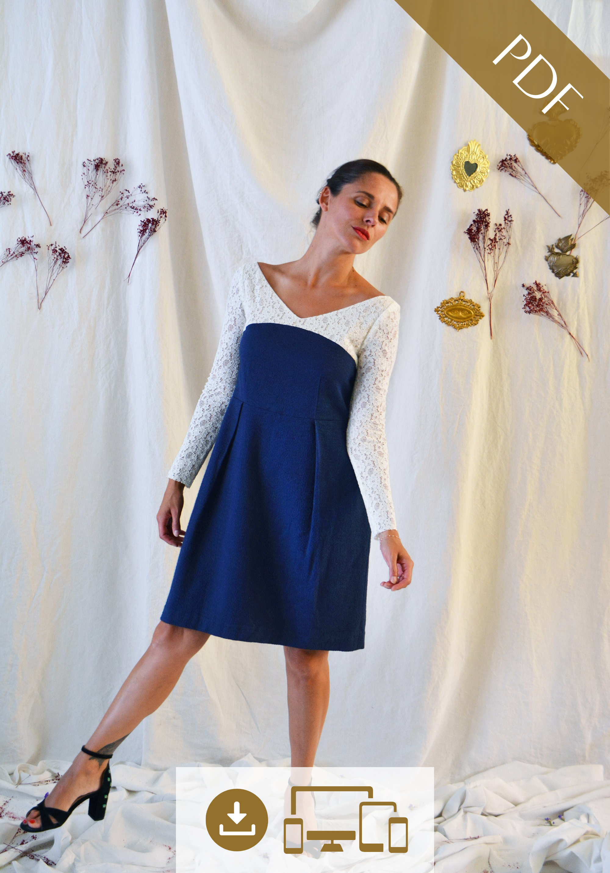 Jasmin Dress PDF Sewing Pattern (A4 A0 US letter) – Maison Fauve UK