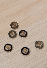 Poppy Gold Navy Button 15 and 18 mm