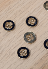 Poppy Gold Navy Button 15 and 18 mm