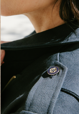 Poppy Gold Navy Button 15 and 18 mm