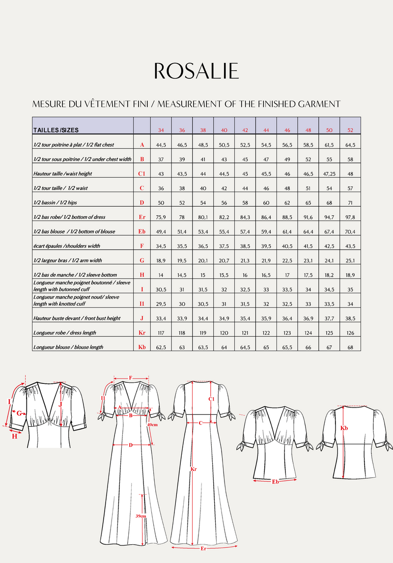 Rosalie Dress Sewing Pattern - Paper Pattern