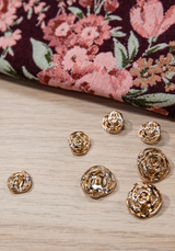 Rose Flower gold Button - 15 or 21 mm