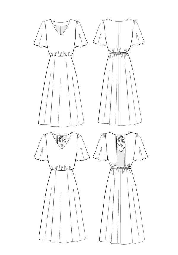 Cuba Libre Dress PDF Sewing Pattern (A0, A4 and US letter, videoprojection)