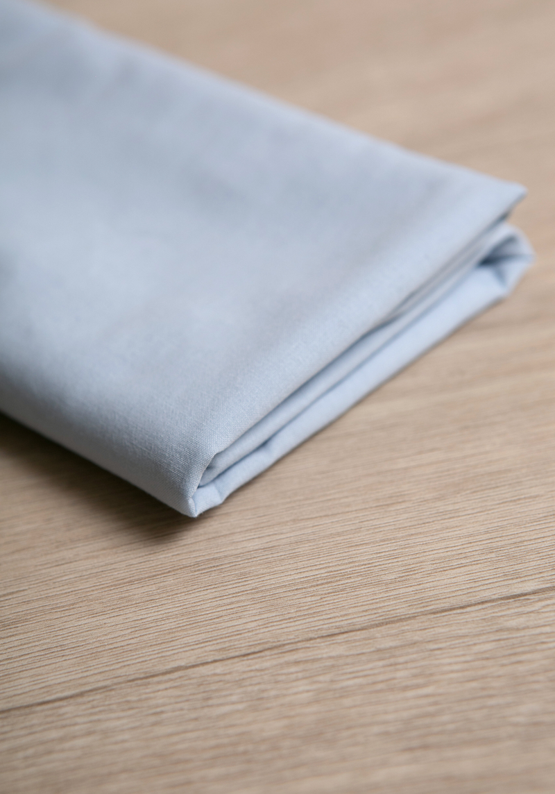 Bleu Smoky Cotton Voile Fabric - by 10 cm