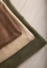 faux suede fabric by the metre – Beige, brown or green moss