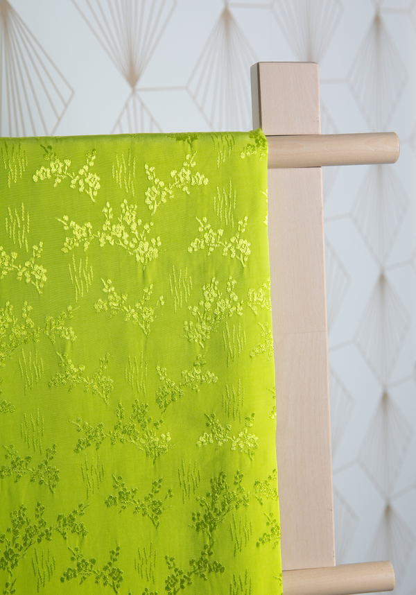 Lily Jaune Sulfure Viscose jacquard fabric - Per 10 cm