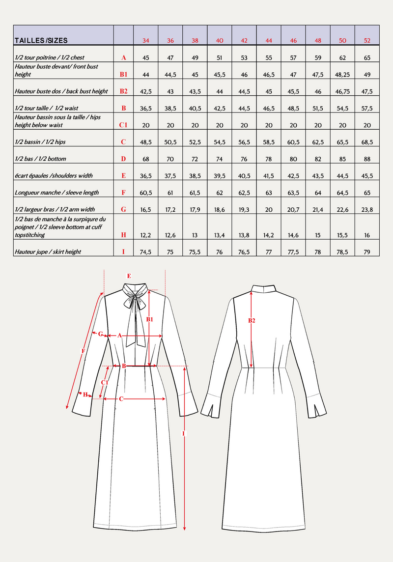 Péninsule dress Paper Sewing Pattern