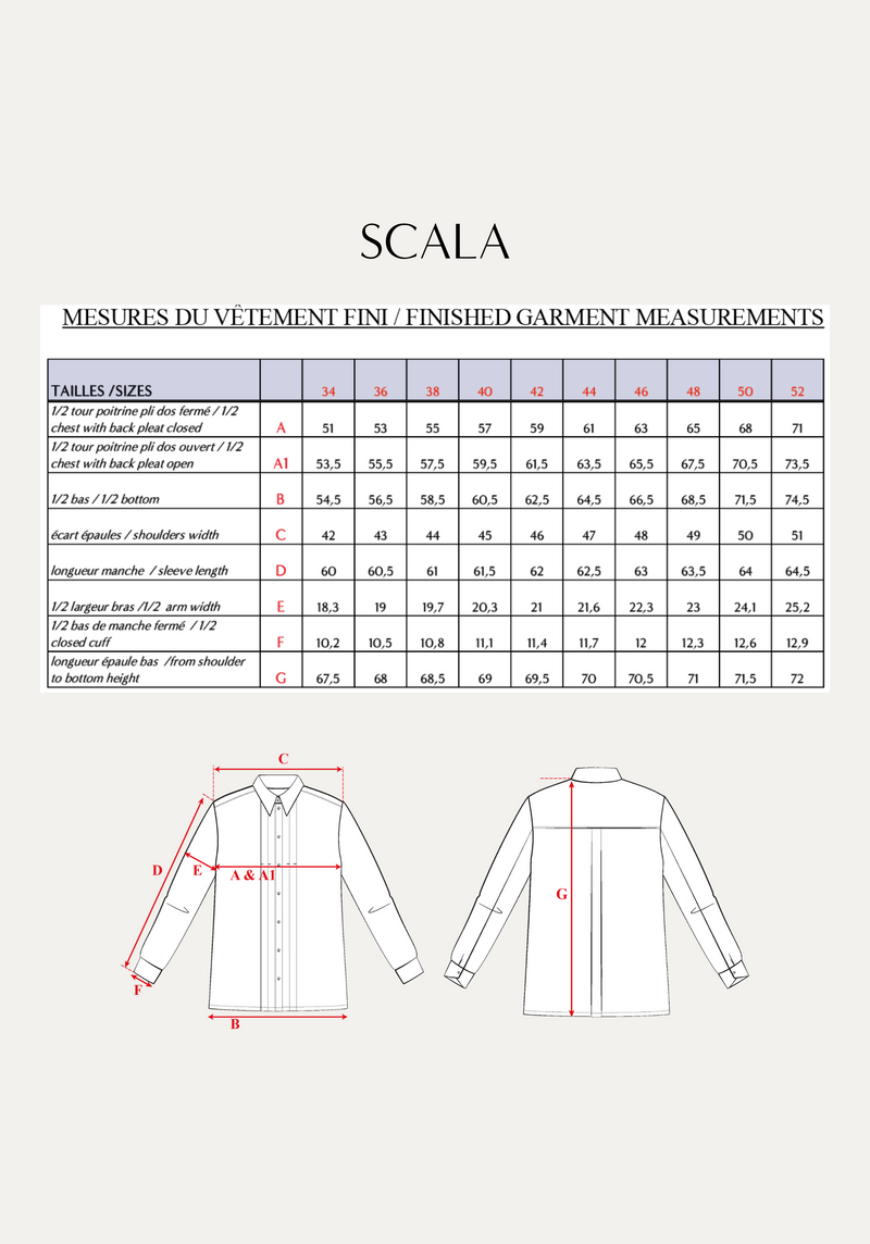 Scala Shirt Sewing Pattern - Paper Pattern