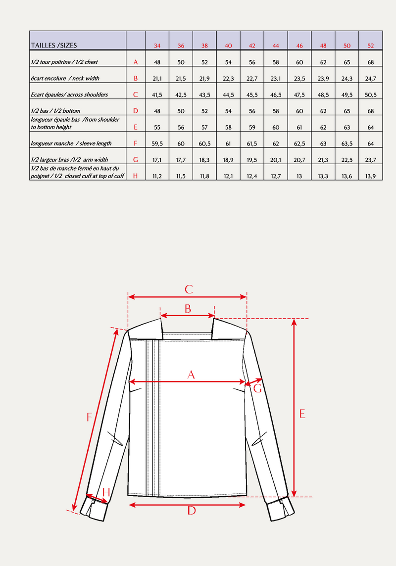 Deferlante blouse Paper Sewing Pattern