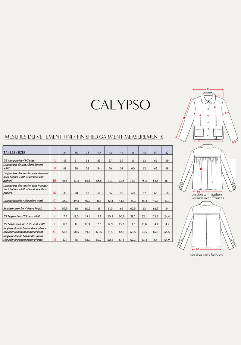 Calypso jacket Paper sewing pattern