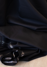 Fil à Fil 100% Black woollen suiting fabric - by 10 cm