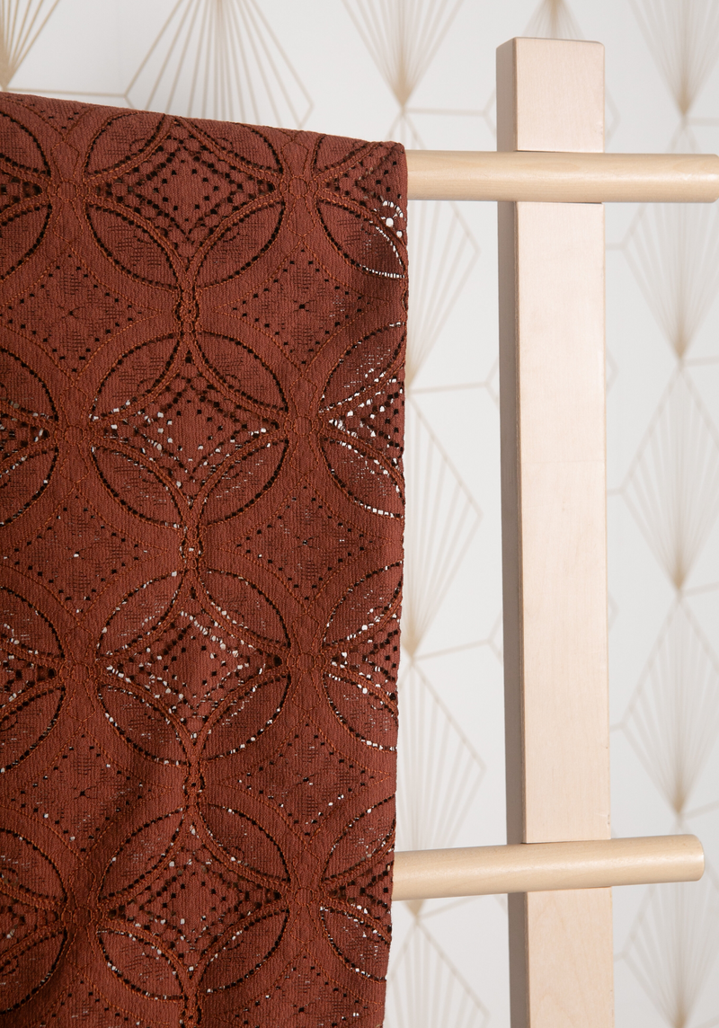 Chocolat Lace Botanica Fabric - by 10 cm