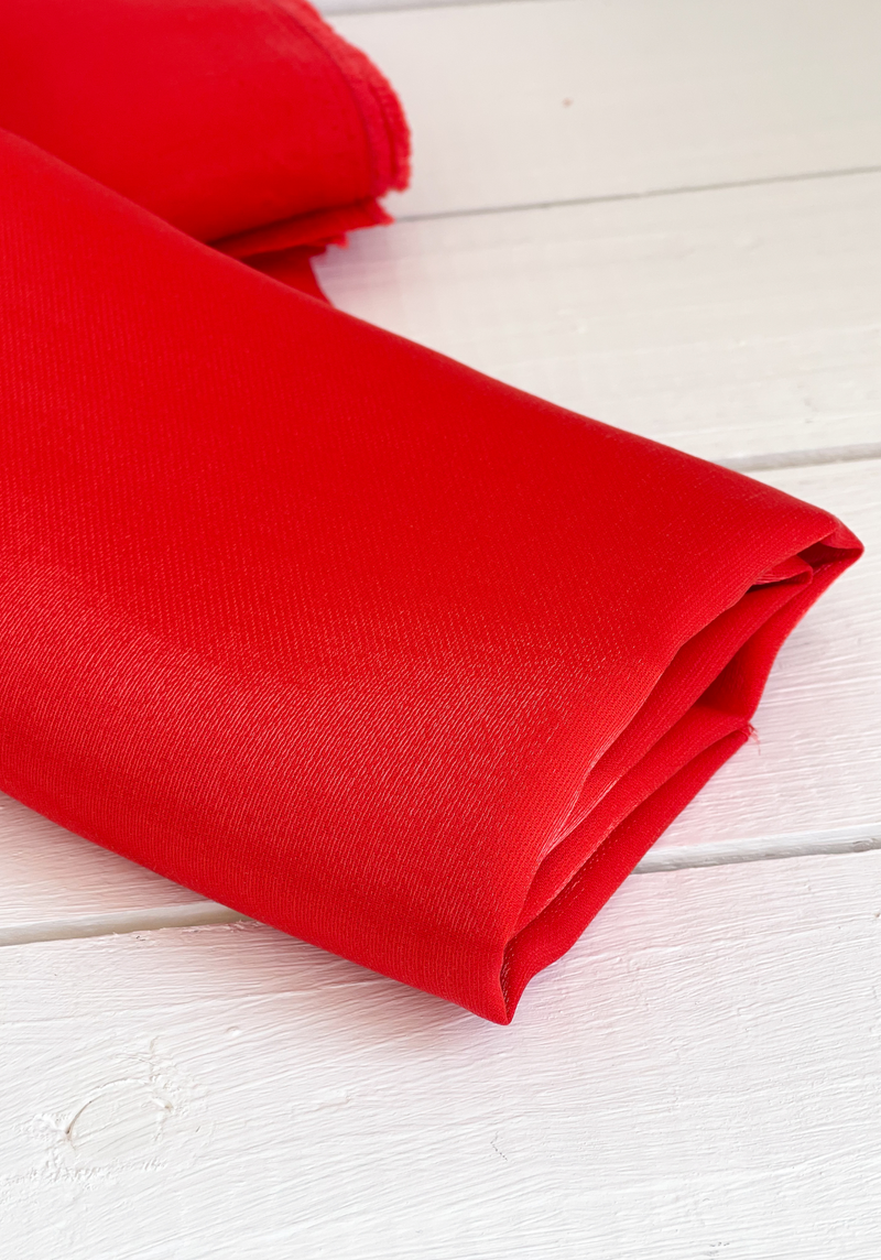 Rouge Passion Lyocell Lamé Twill Fabric  - by 10 cm