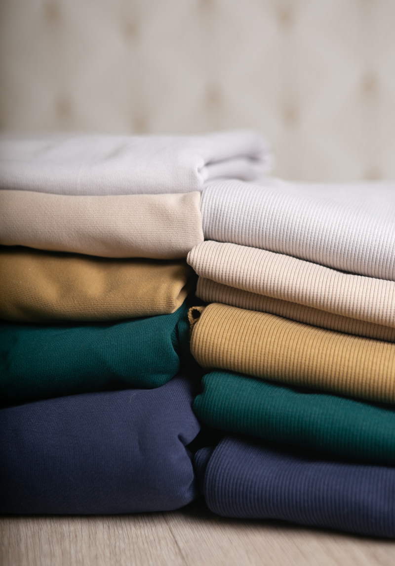 Plain cotton ribbed fabric - Multiple colors