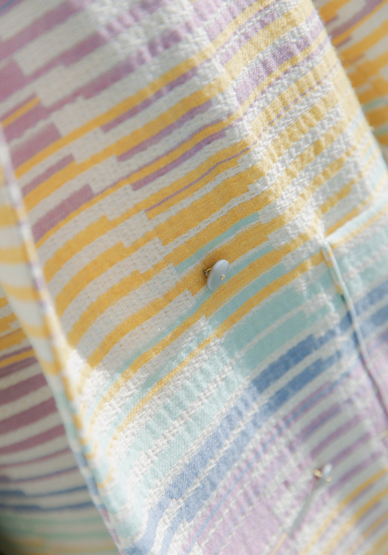 Tweed jacquard sorbet Fabric - by 10 cm