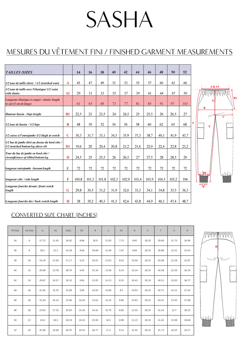 Sasha jogging Sewing Pattern - Paper Pattern