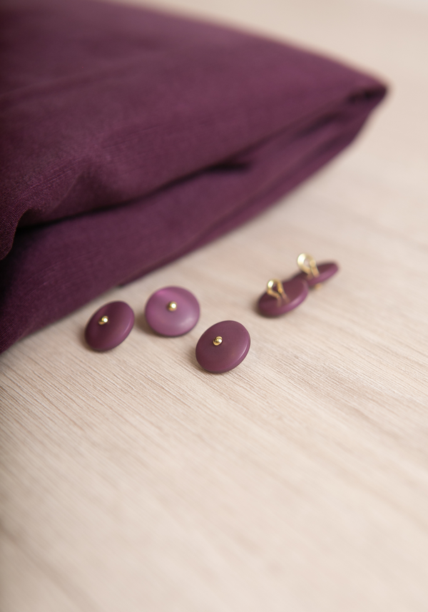 Wink Matte plum Shank Button 12 mm and 15 mm