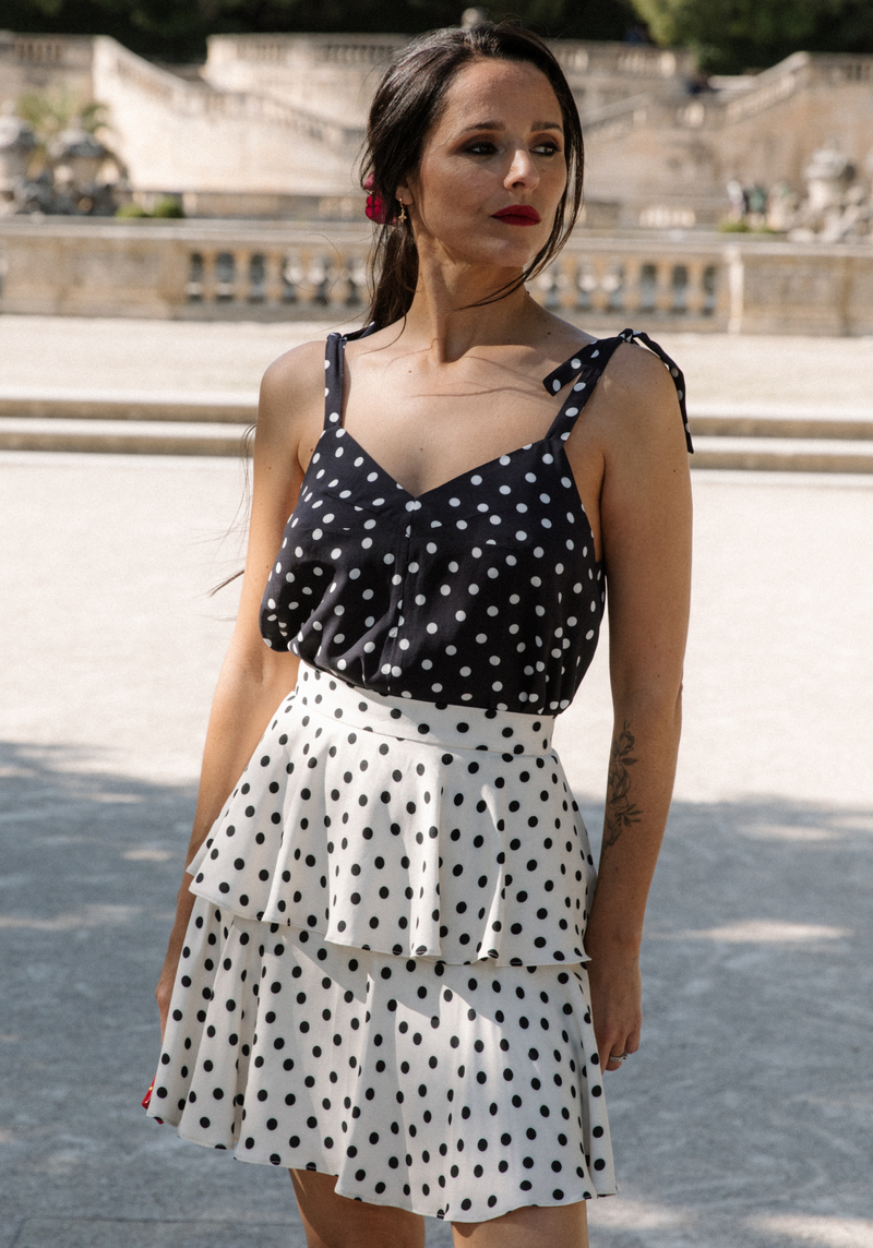 Poplin viscose Lunares - by 10cm