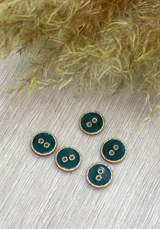 Vert Scarabée Button with Gold Glitter 12 mm