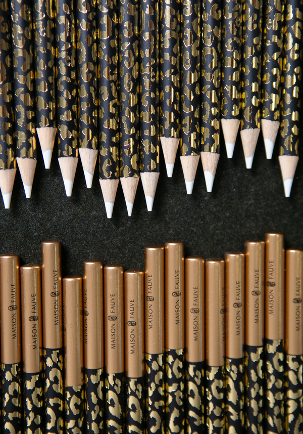 Leopard MAISON FAUVE white chalk pencil - 17 cm