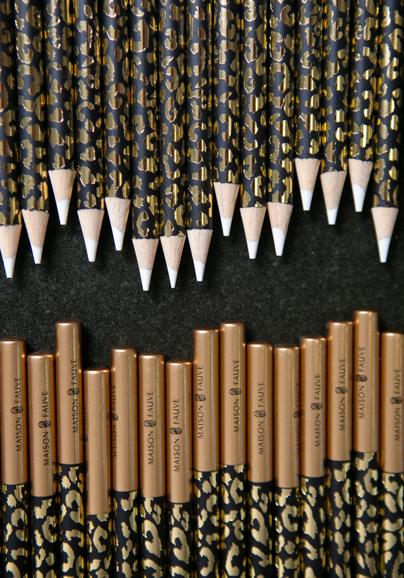 Leopard MAISON FAUVE white chalk pencil - 17 cm