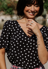 Poplin viscose Lunares - by 10cm