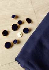 Dot Encre Round Shaft Button with Gold Glitter
