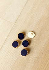 Dot Encre Round Shaft Button with Gold Glitter