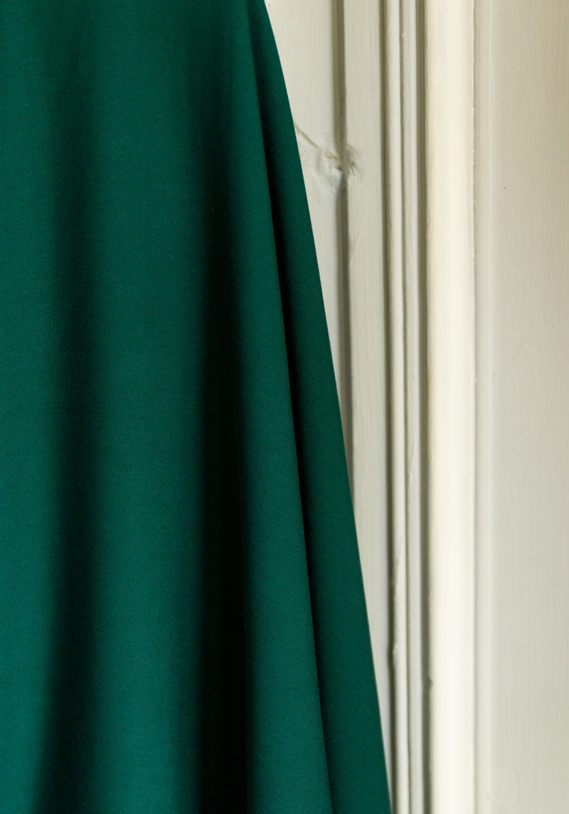 Vert Scarabée Viscose Twill Fabric- by 10 cm