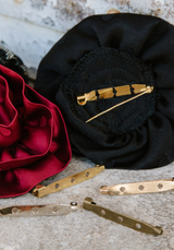 Metal safety pins for brooches – 40 mm – Gold, Silver, Rose Gold or Bronze