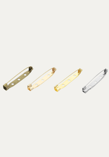 Metal safety pins for brooches – 40 mm – Gold, Silver, Rose Gold or Bronze