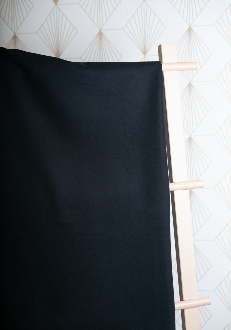 Wool Flannel Fabric – 100% Wool – Caviar