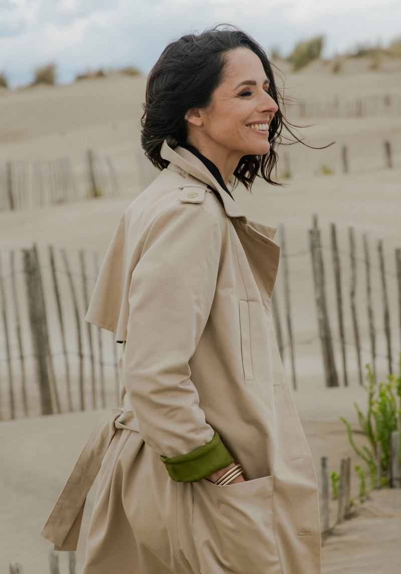 Beige trench discount