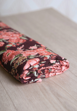 Deep Roses Jacquard Fabric - by 10 cm