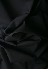 Black woollen suiting fabric - by 10 cm