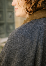 Grey Wool Drape Fabric- by 10 cm